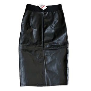 Michael Kors Vegan Leather Midi Pencil Skirt